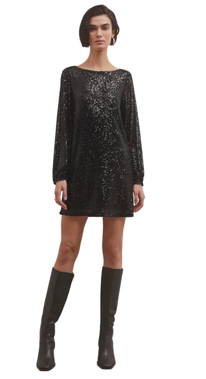 Andromeda Sequin Dress Black