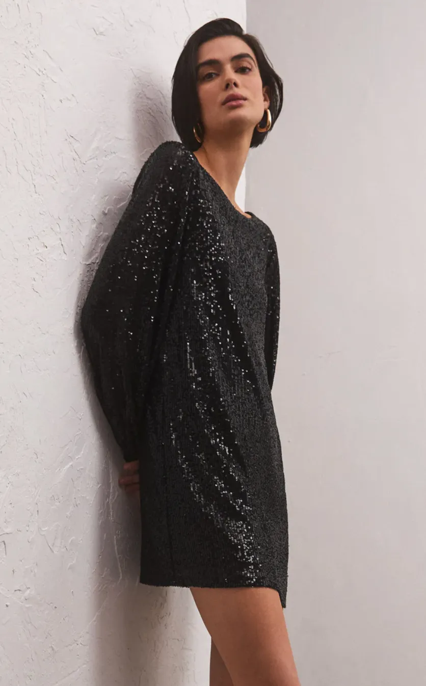 Andromeda Sequin Dress Black