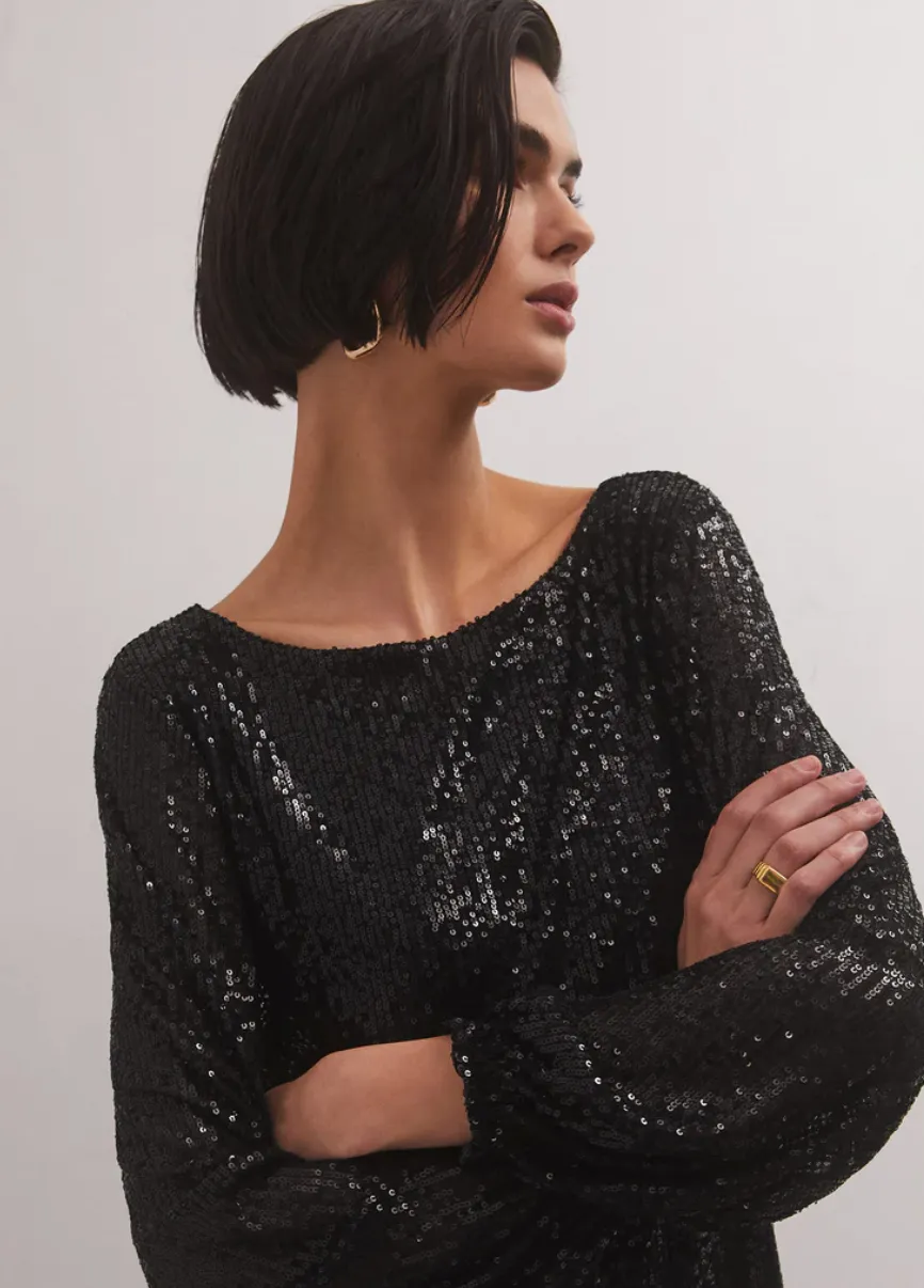 Andromeda Sequin Dress Black