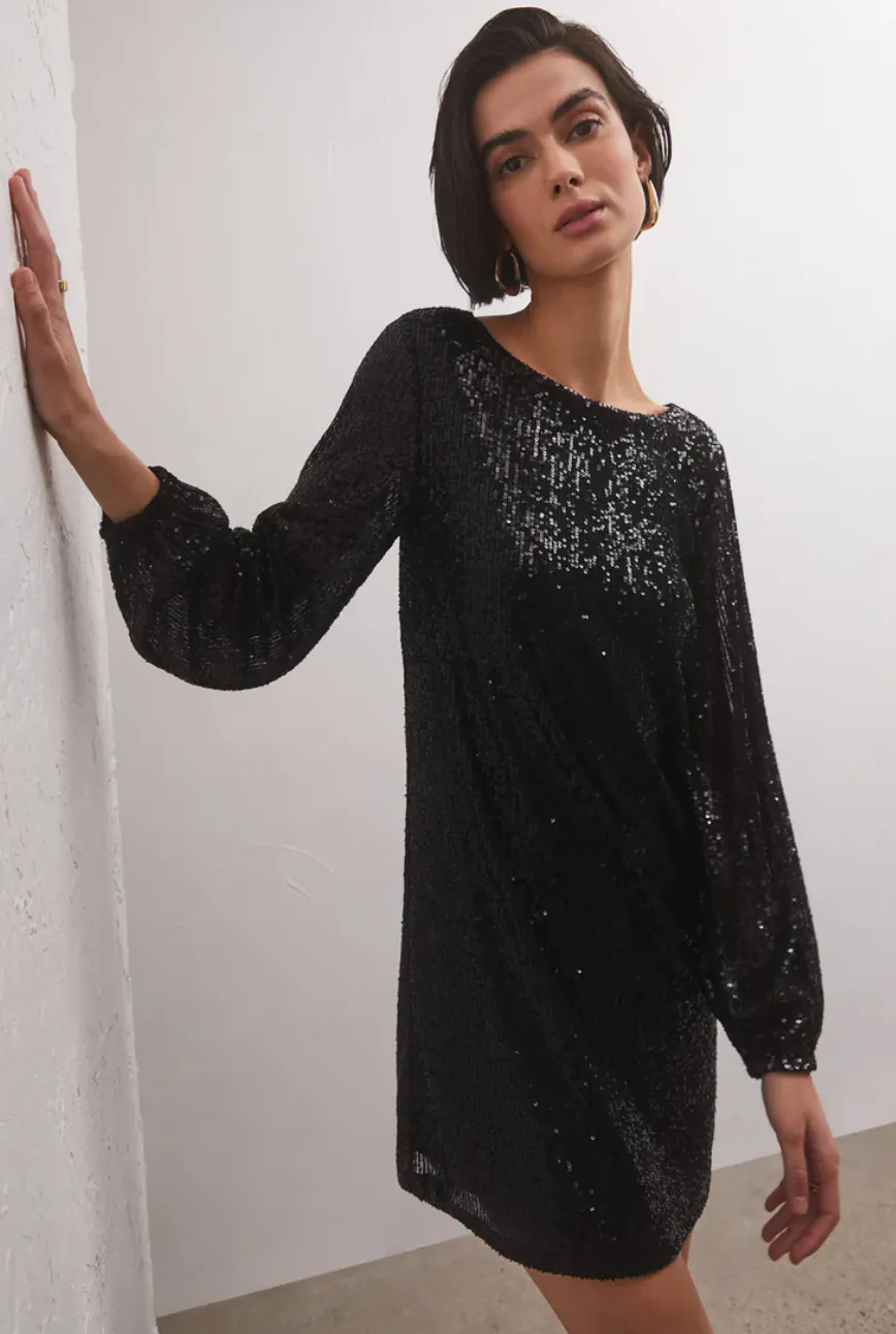 Andromeda Sequin Dress Black