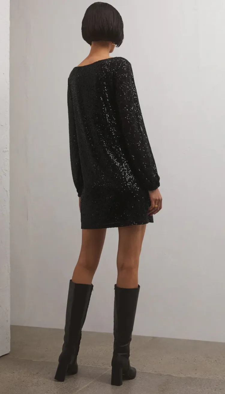 Andromeda Sequin Dress Black