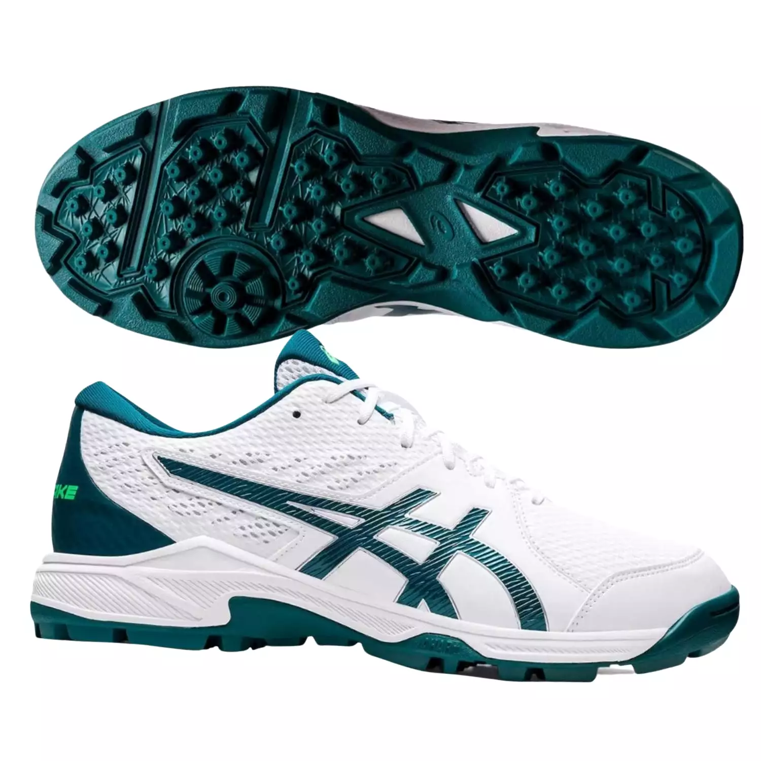 Asics Cricket Shoes, Model Gel-Peake 2, White/Velvet Pine