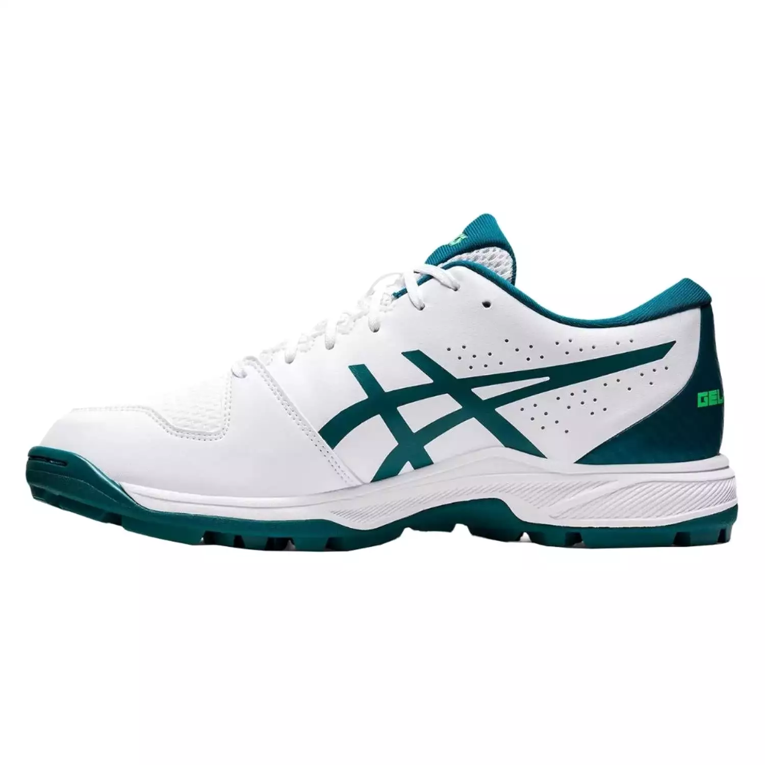 Asics Cricket Shoes, Model Gel-Peake 2, White/Velvet Pine