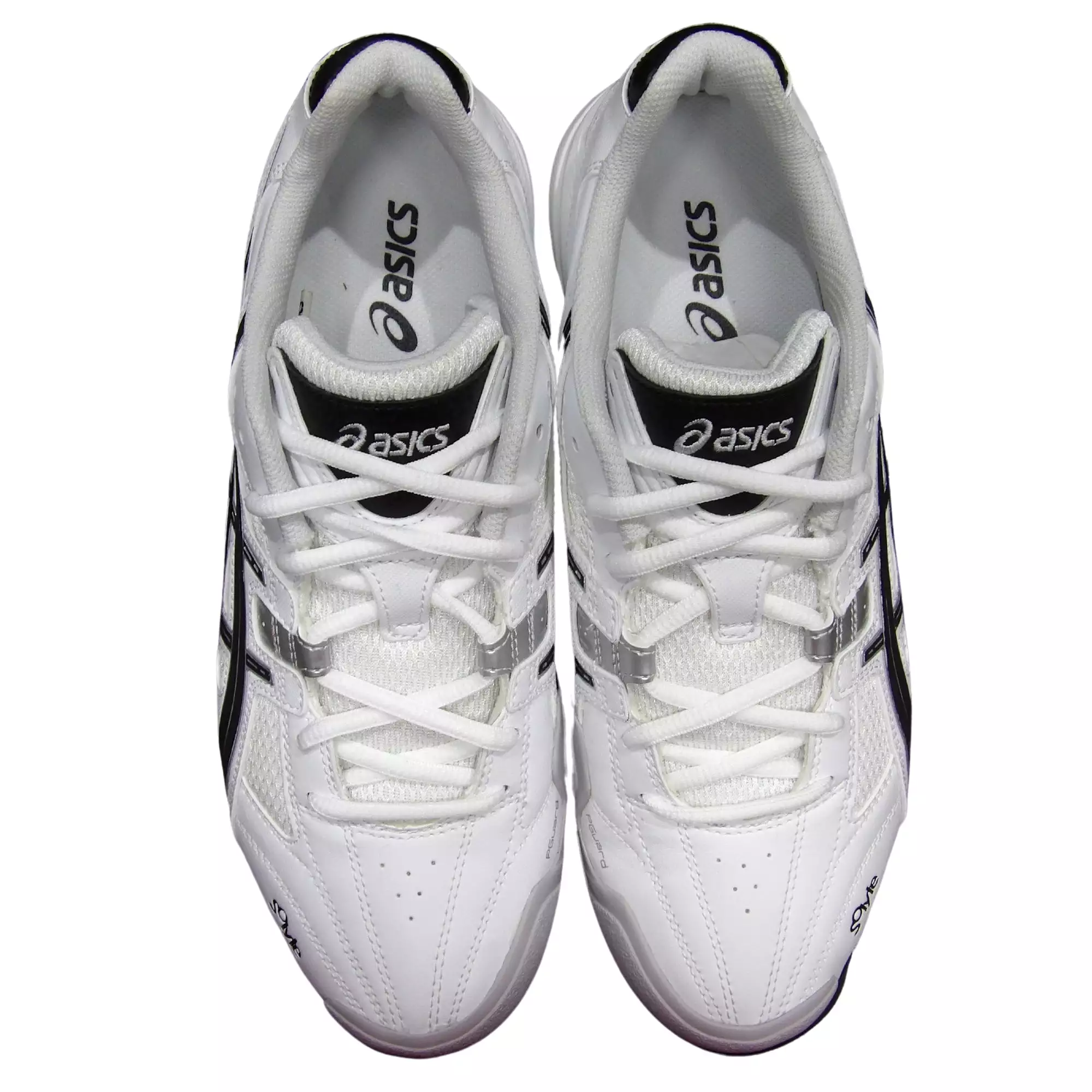 Asics Cricket Shoes, Model Gel V-Cut - White/Black/Silver