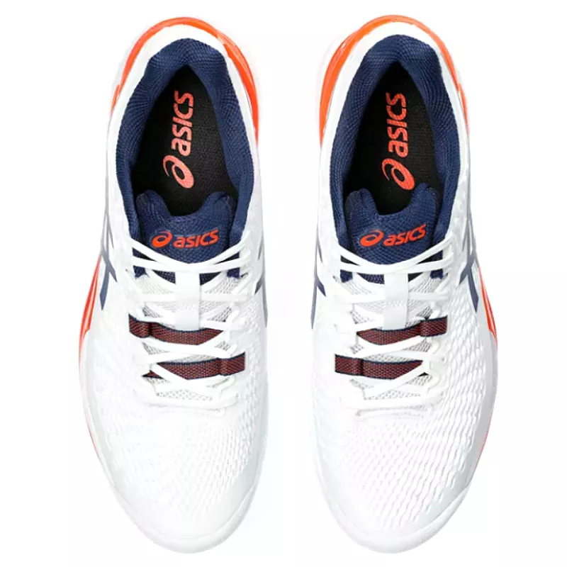 Asics Gel Resolution 9 Men Tennis Shoes - White Blue Expance