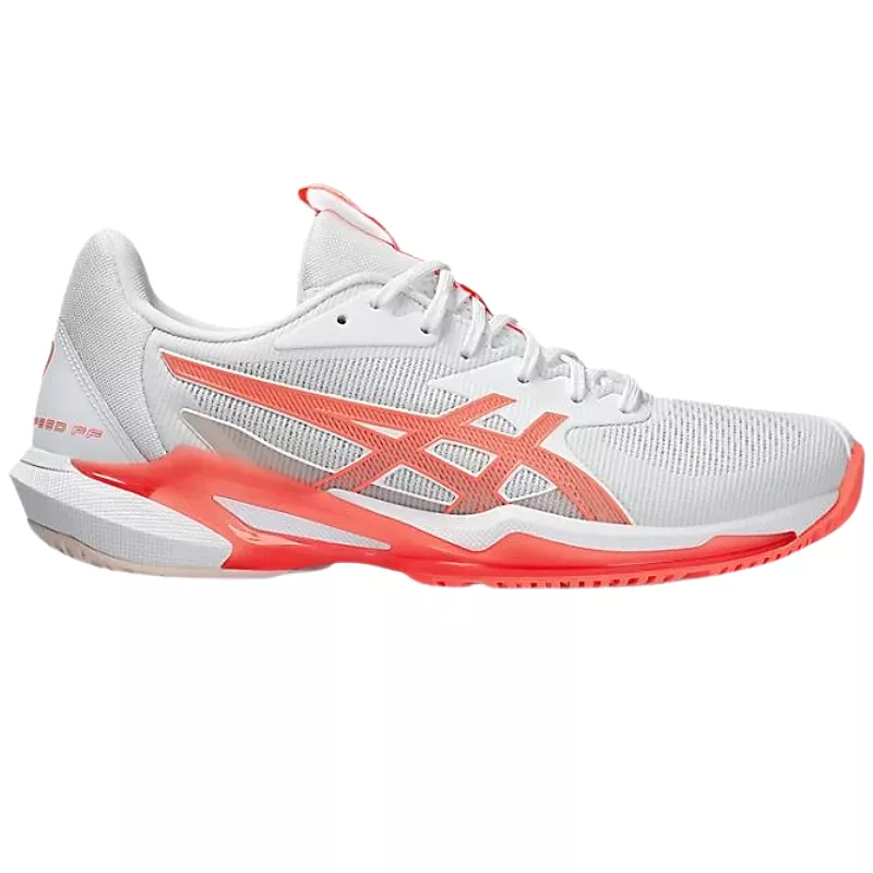 Asics Solution Speed FF 3 Women's Tennis Shoes - White/Sun Coral