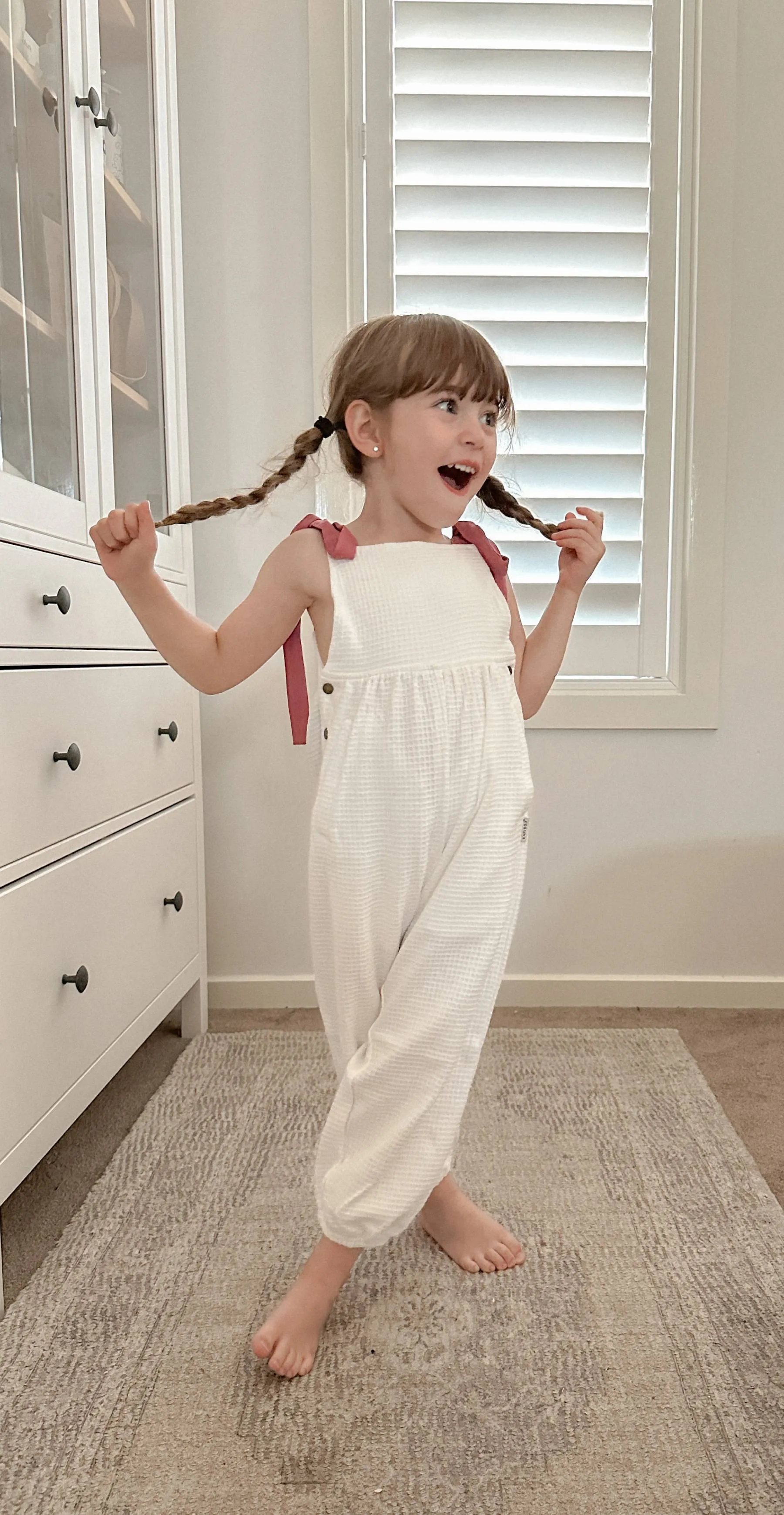 Aura Waffle Overall - White