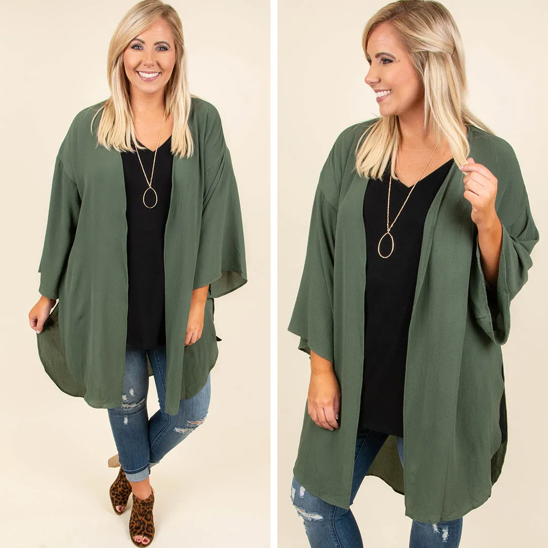 Fan Of Fun Kimono, Olive