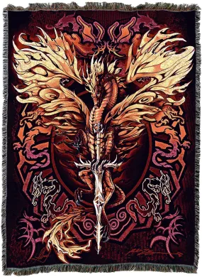 Flame Blade Dragon Tapestry Blanket