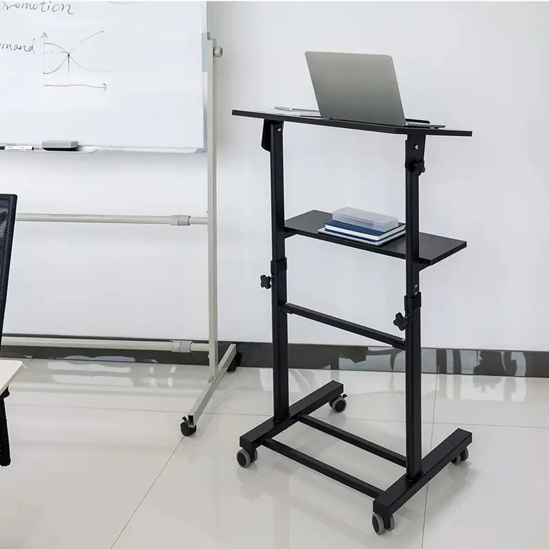 Height Adjustable Mobile Workstation With Tiltable Desktop Mount SH-WS-T01A