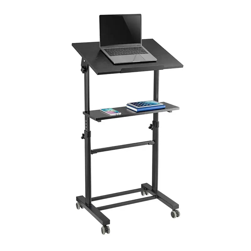 Height Adjustable Mobile Workstation With Tiltable Desktop Mount SH-WS-T01A