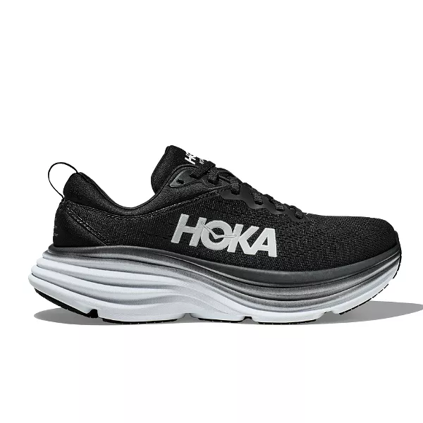 HOKA Men's Bondi 8 (Medium Width) Black/White