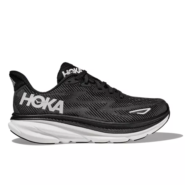 HOKA Men's Clifton 9 Wide Black/White