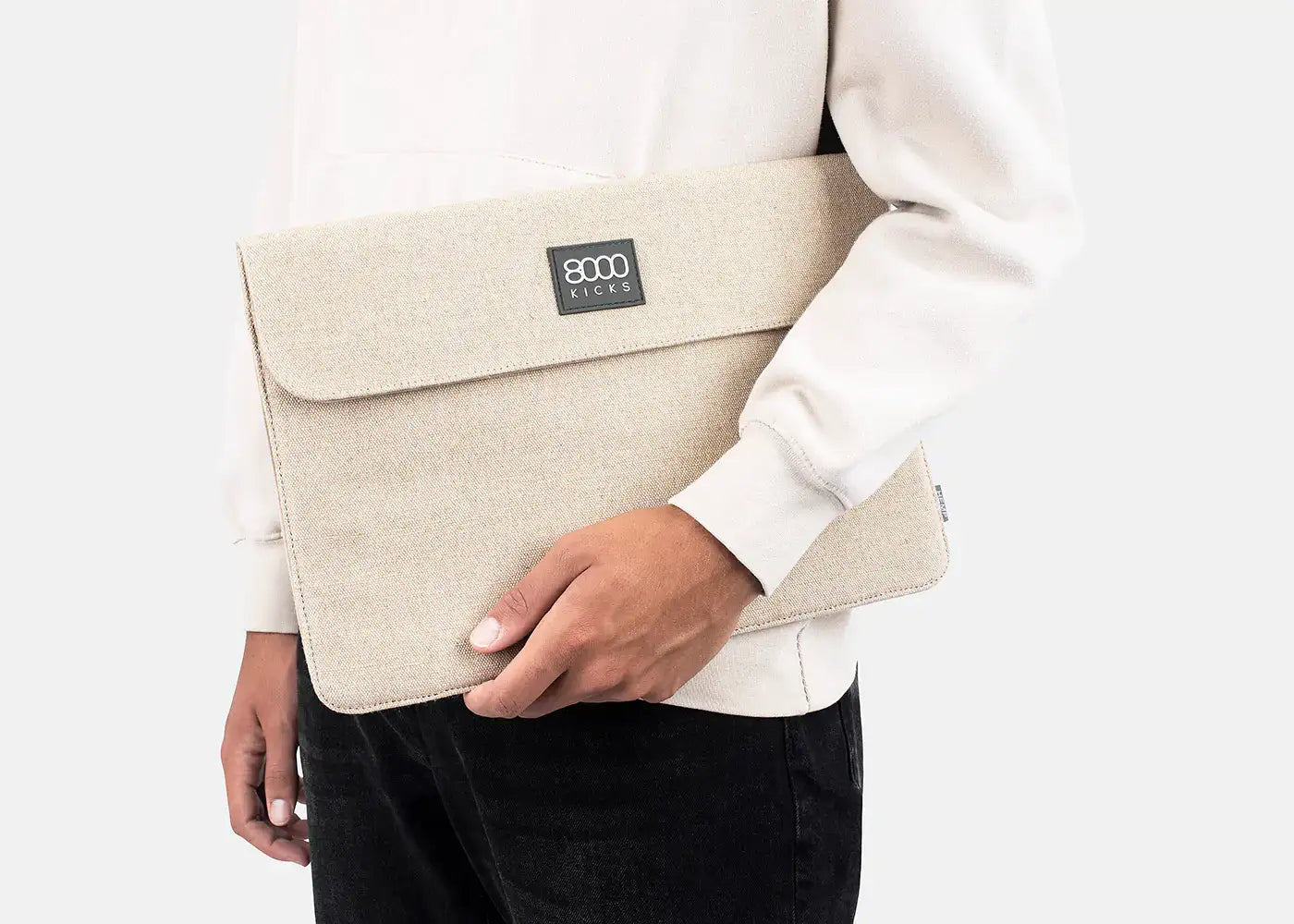 Laptop case in Beige hemp