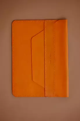 LEATHER LAPTOP SLEEVE // TANGERINE