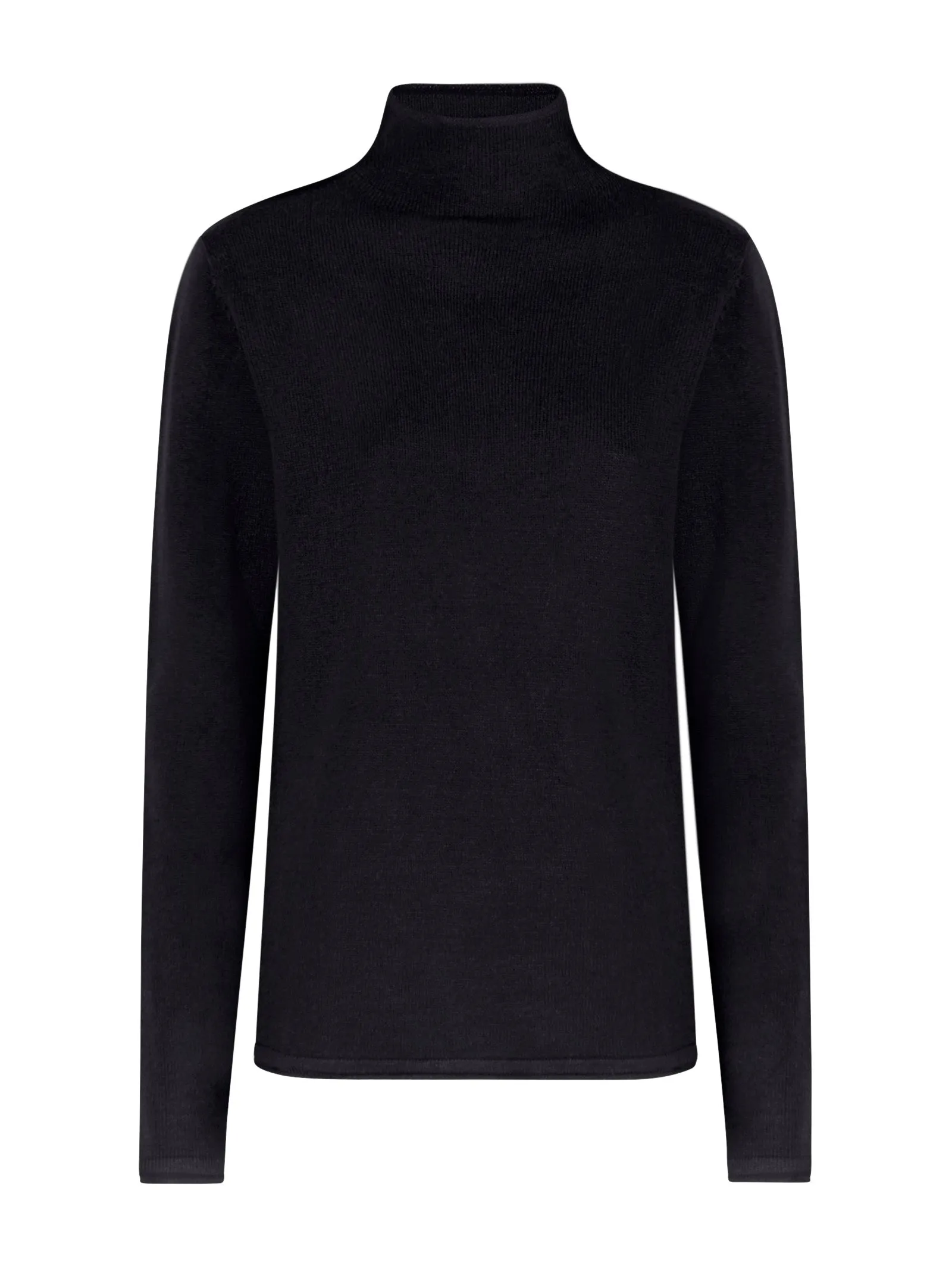 Maglia con collo a vulcano in filato Winter Basic - Nero