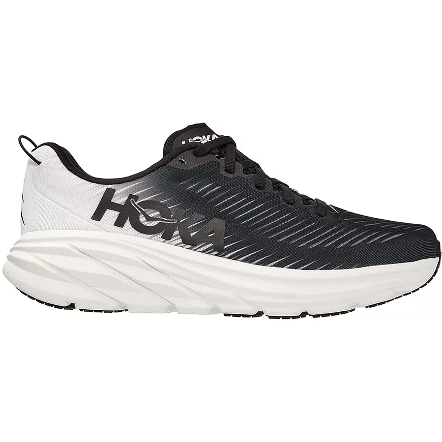 Men's Hoka One One Rincon 3, Black/White, 10 2E Wide