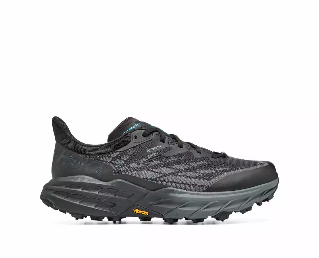 Men's Hoka One One Speedgoat 5 GTX Spike, Black/Black, 11 D Medium