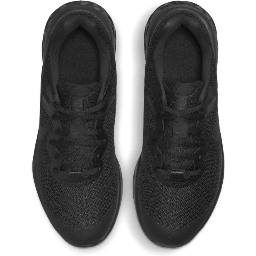 NIKE JUNIOR REVOLUTION 6 ROAD TRIPLE BLACK RUNNING SHOE