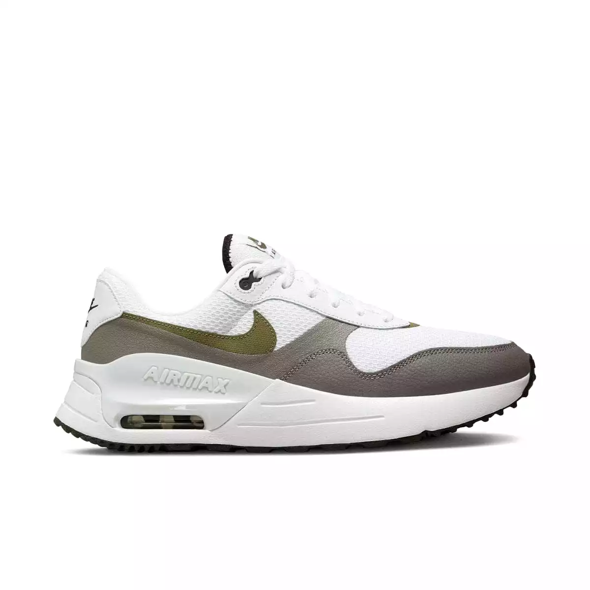 NIKE MEN'S AIR MAX SYSTM OLIVE/WHITE SHOES