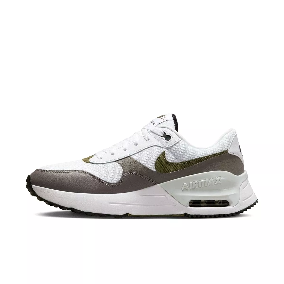 NIKE MEN'S AIR MAX SYSTM OLIVE/WHITE SHOES