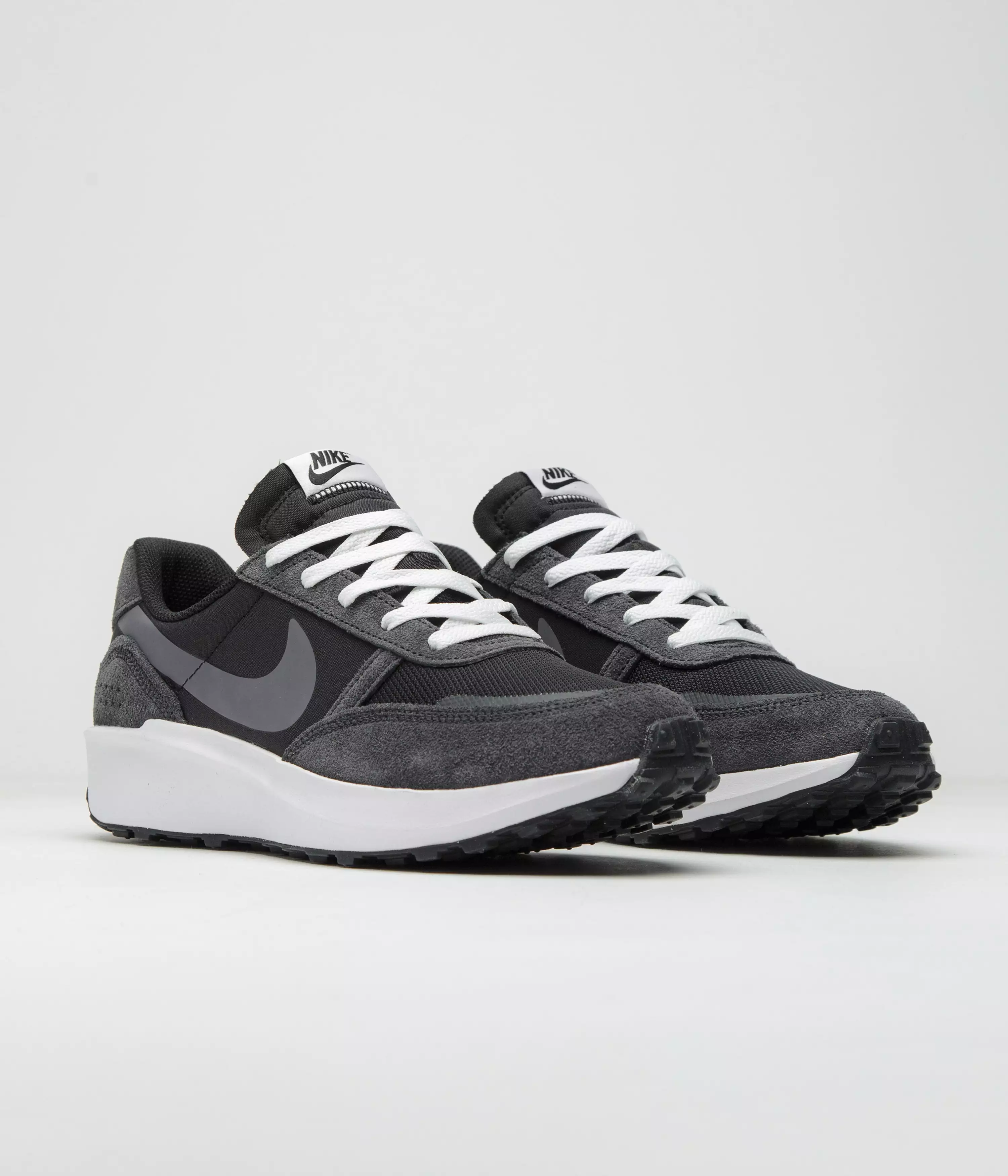 Nike Waffle Nav Shoes - Black / White - Off Noir