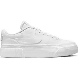 NIKE WOMEN'S COURT LIFT PLATFORM TRIPLE WHITE SHOES