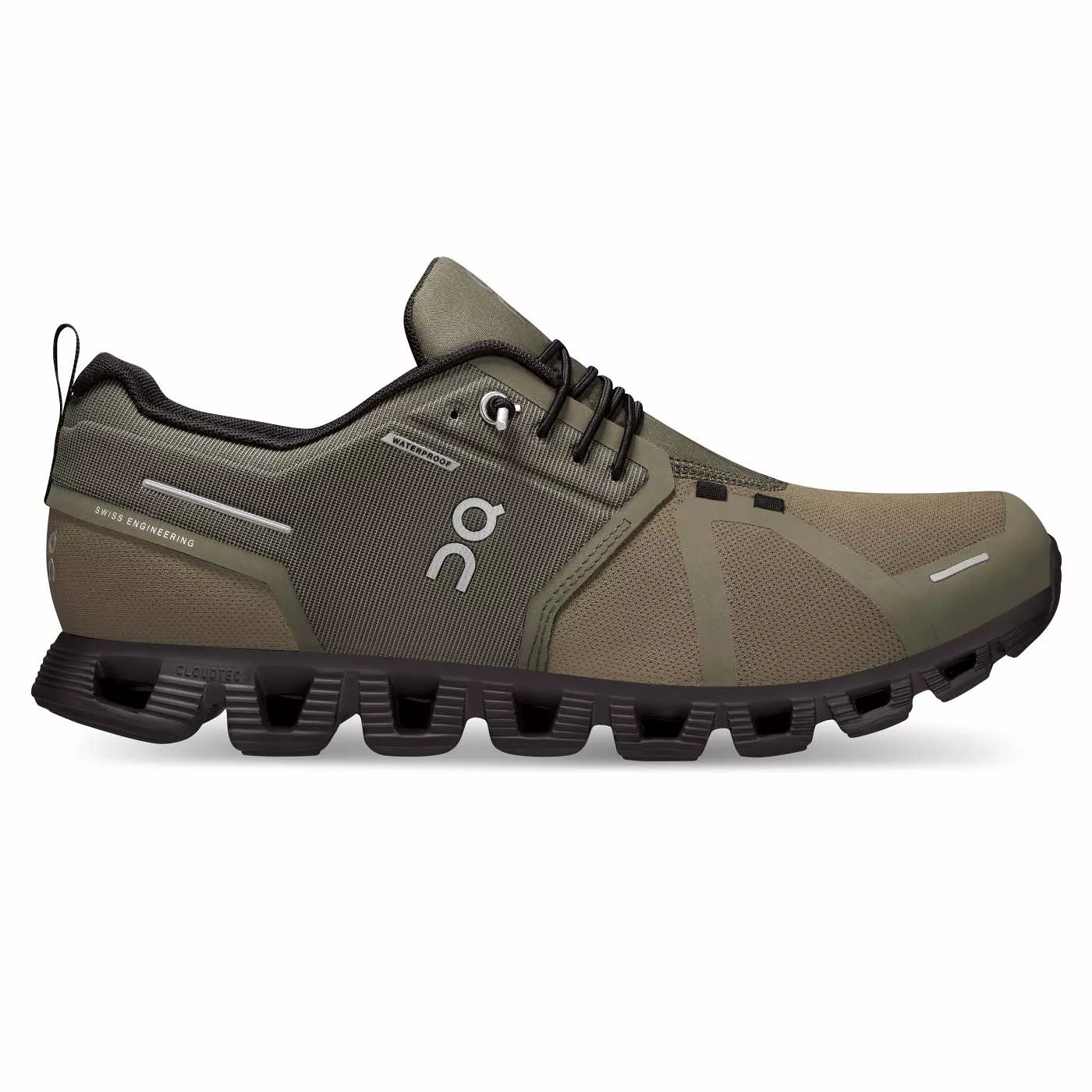 On Running Men's Cloud 5 Waterproof Shoes - Olive / Black