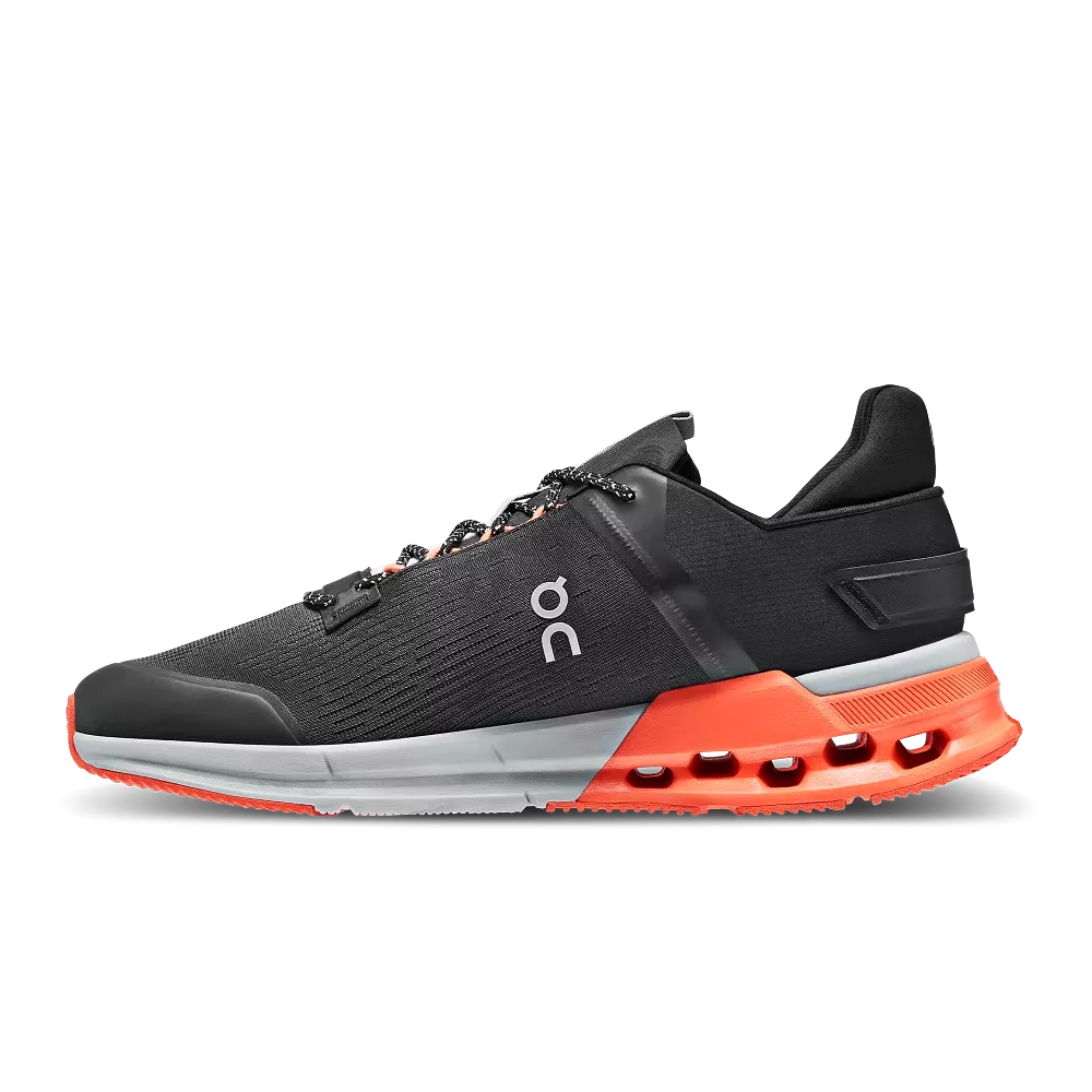 On Running Men's Cloudnova Flux Shoes - Black / Flame