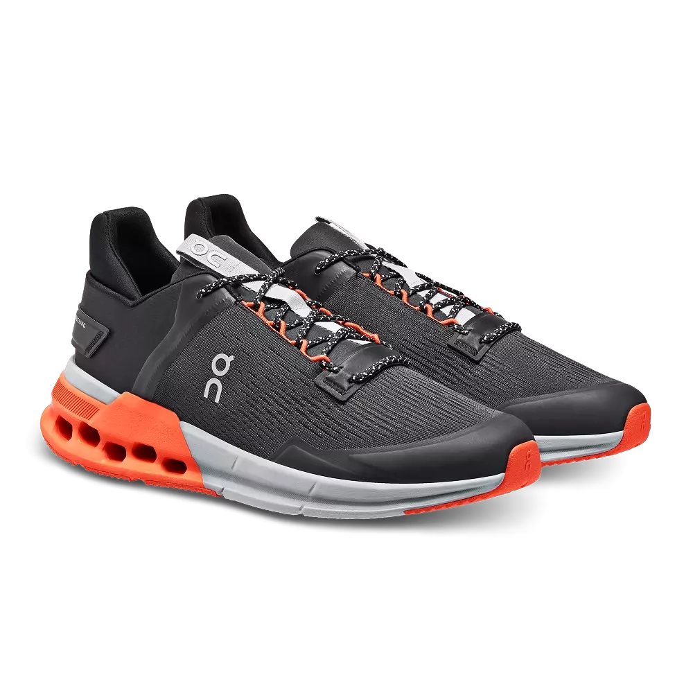 On Running Men's Cloudnova Flux Shoes - Black / Flame