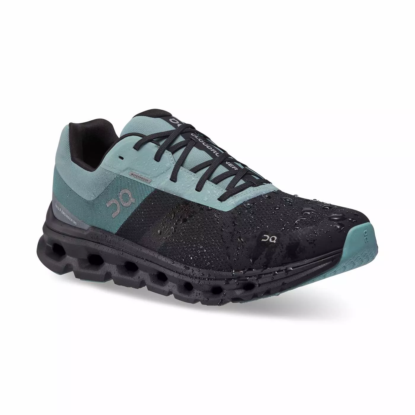 On Running Men's Cloudrunner Waterproof Shoes - Black / Tide