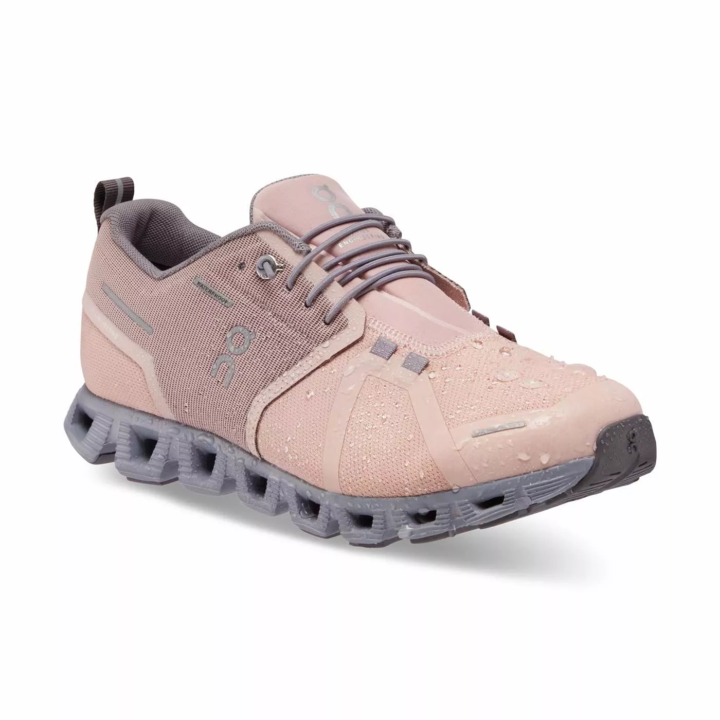 On Running Women's Cloud 5 Waterproof Shoes - Rose / Fossil