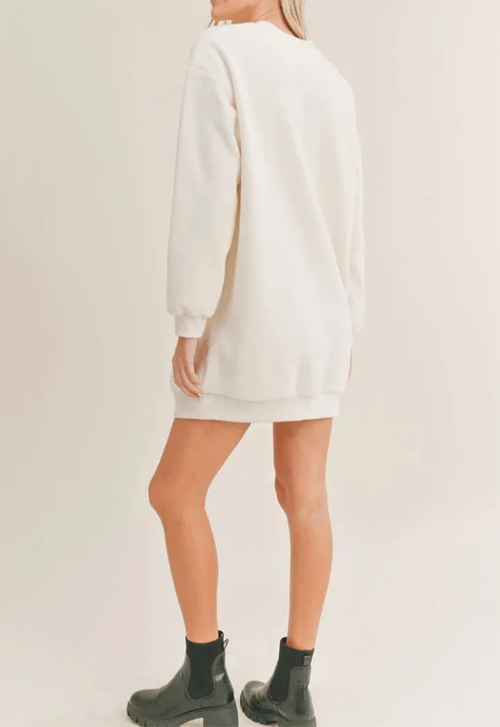 Sadie & Sage - Chilly Nights Crew Dress Ivory