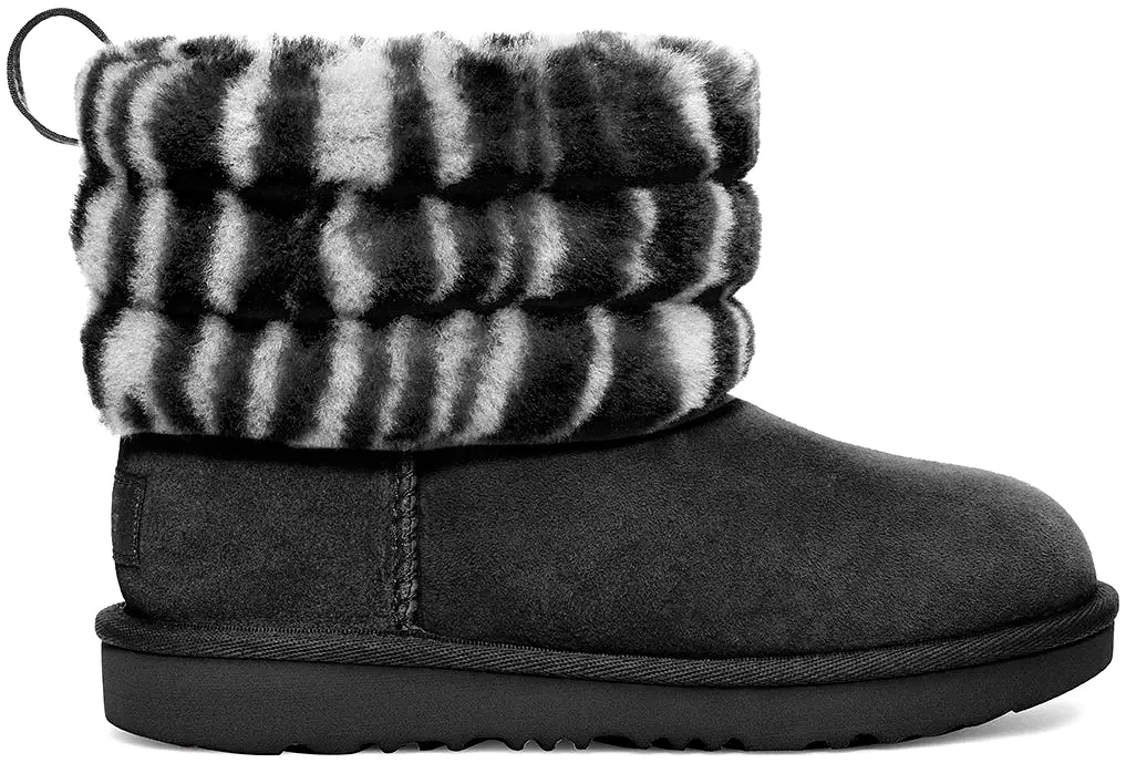 UGG Fluff Mini Quilted Zebra Kids | Black/White (1116116K)