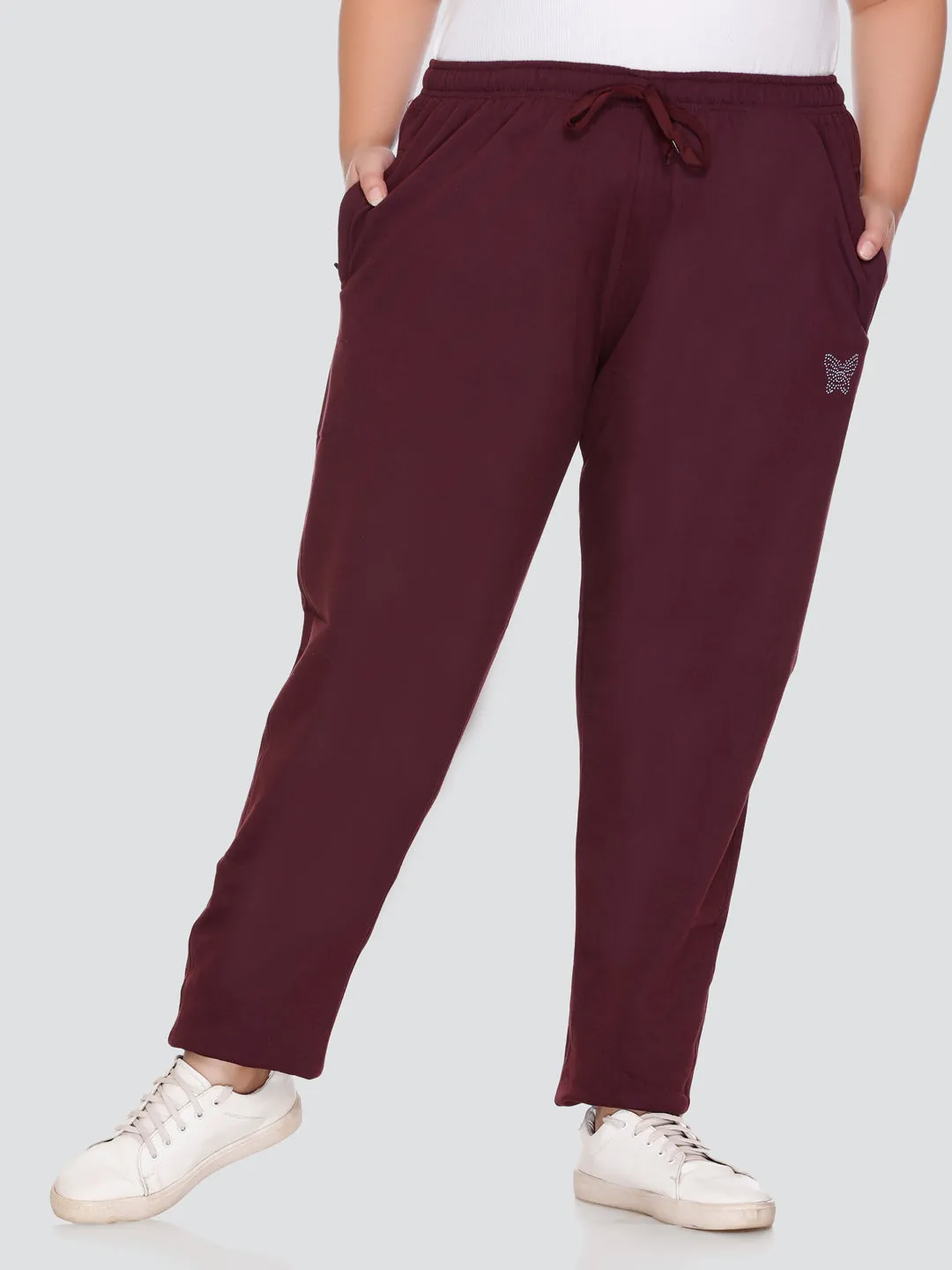 Winter Wear Cozy Fleece Track Pants - Wine