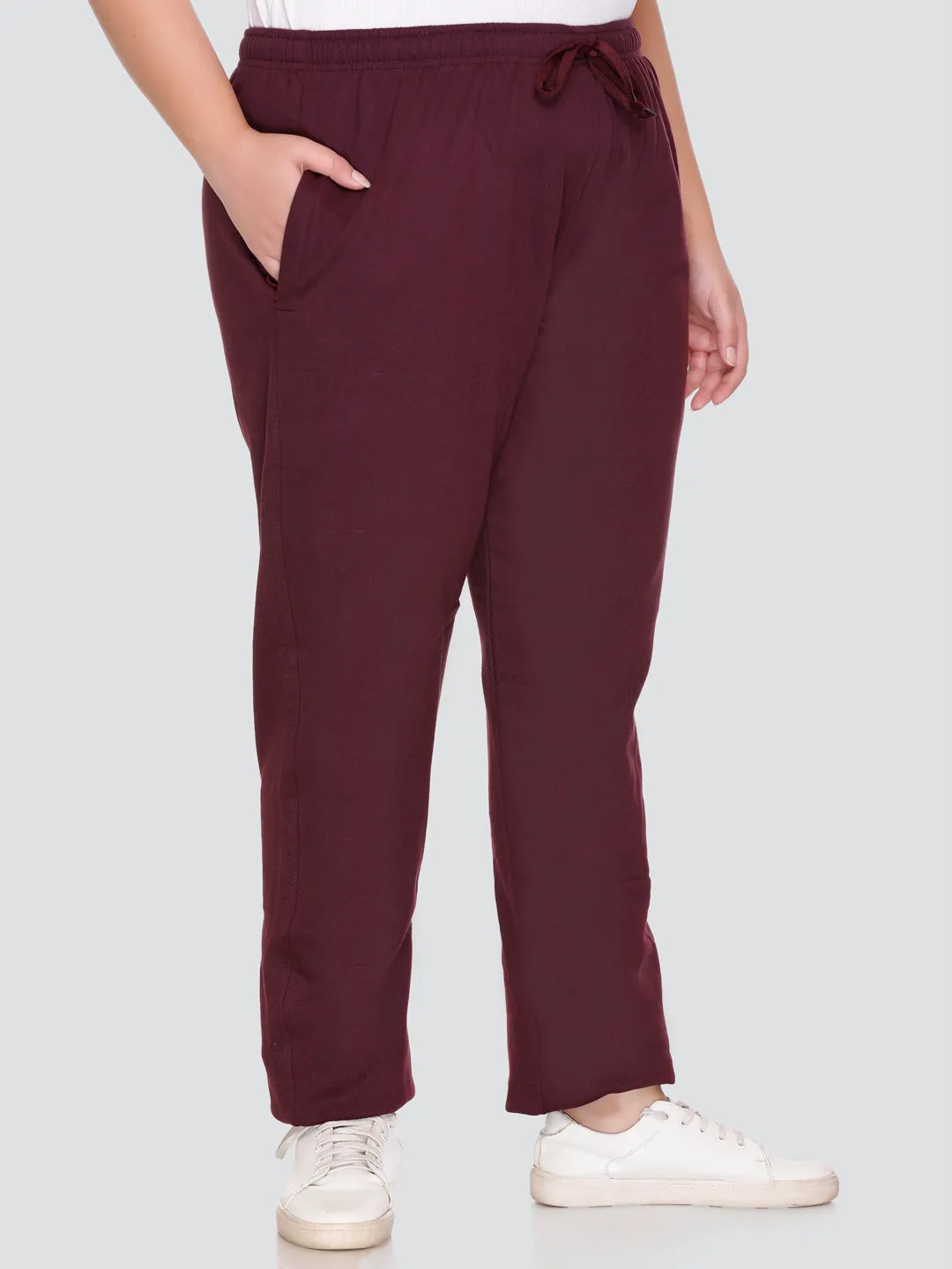 Winter Wear Cozy Fleece Track Pants - Wine