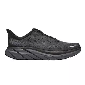 Women's Hoka One One Clifton 8, Black/Black, 9 D Wide