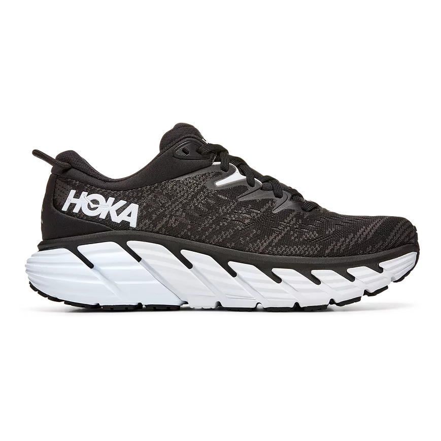 Women's Hoka One One Gaviota 4, Black/White, 7 D Wide