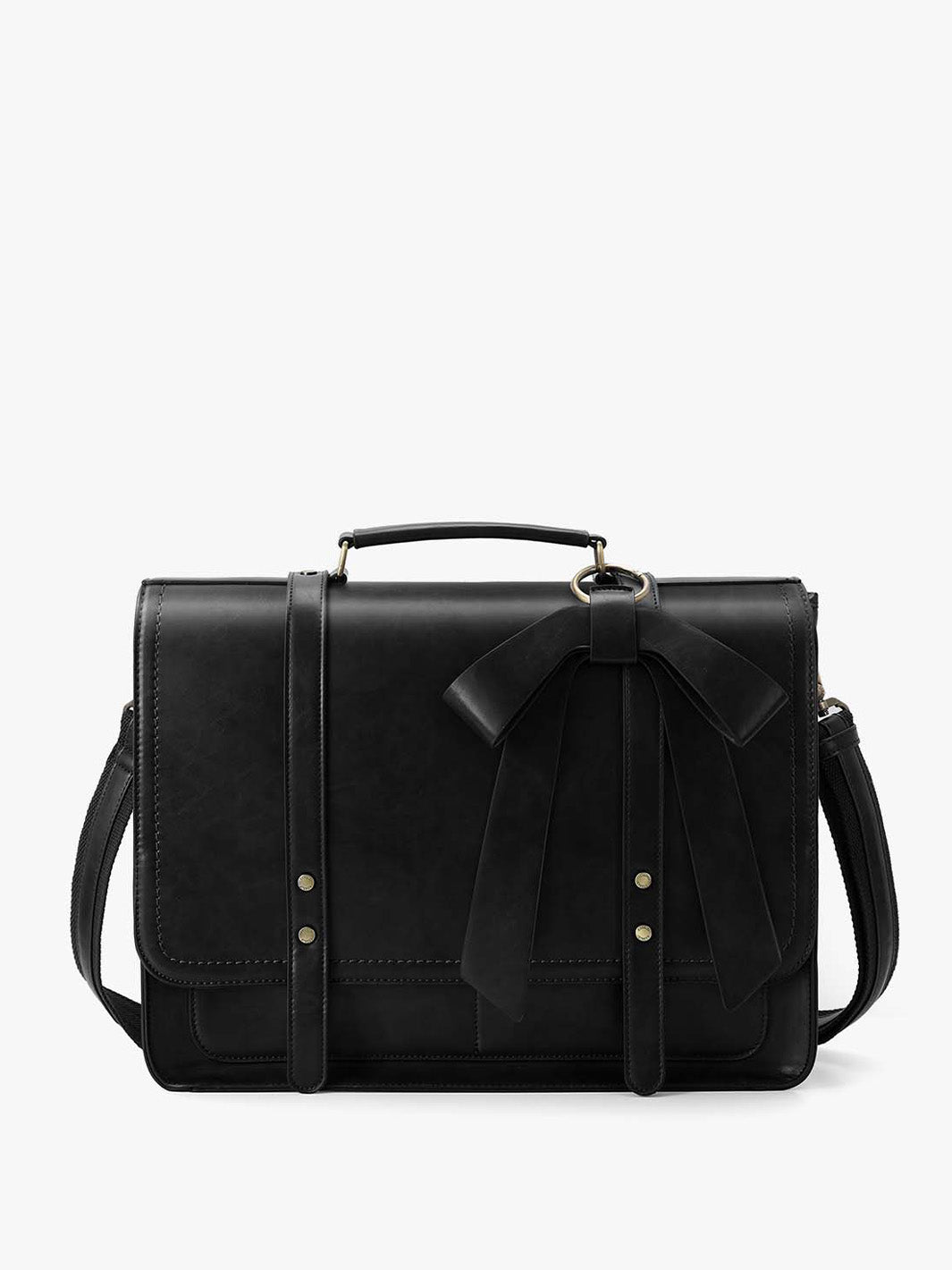 Women's PU Detachable Bow Big Briefcase